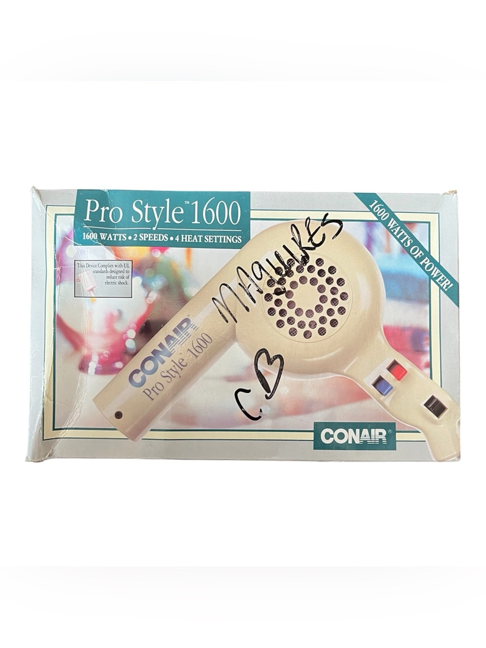 Vtg Conair Stylist 1600 Watt Hair Dryer 2 Speeds Model 87A New Open 90s